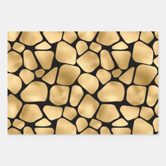 Elegant Black en Gold Giraffes Inpakpapier Vel (Voorkant)