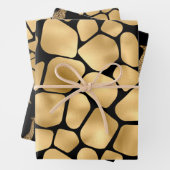 Elegant Black en Gold Giraffes Inpakpapier Vel (In situ)