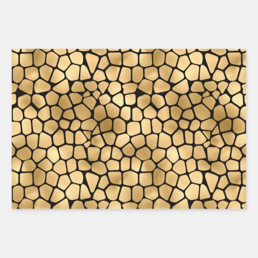 Elegant Black en Gold Giraffes Inpakpapier Vel (Voorkant 3)