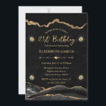Elegant Black en Gold Glitter Agate 21st Birthday Kaart<br><div class="desc">Elegant Black and Gold Glitter Agate-ontwerp met een marmer textuurachtergrond en gouden diamanten</div>