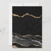 Elegant Black en Gold Glitter Agate Sweet Sixteen Kaart (Achterkant)