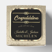 Elegant Black en Gold Glitter Bedankdoosjes (Bovenkant)