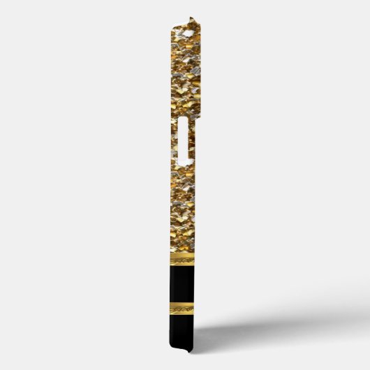 Elegant Black en Gold Glitter Case-Mate iPhone Case (Achterkant / Rechts)