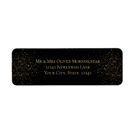 Elegant Black en Gold Glitter Etiket