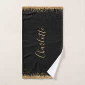 Elegant Black en Gold Glitter Girly Bad Handdoek (Handdoek)