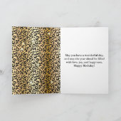 Elegant Black en Gold Glitter Leopard Spots Kaart (Binnen)