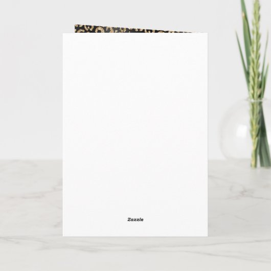 Elegant Black en Gold Glitter Leopard Spots Kaart (Achterkant)