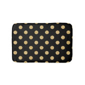 Elegant Black en Gold Glitter Polka Dots Pattern Badmat (Voorkant)