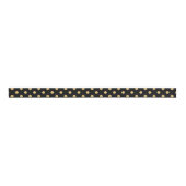 Elegant Black en Gold Glitter Polka Dots Pattern Grosgrain Lint (Voorkant)