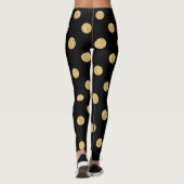 Elegant Black en Gold Glitter Polka Dots Pattern Leggings (Achterkant)