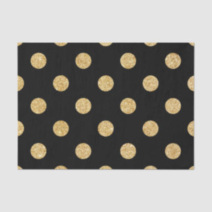 Elegant Black en Gold Glitter Polka Dots Pattern Tissuepapier