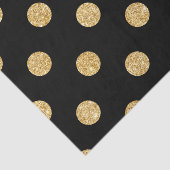 Elegant Black en Gold Glitter Polka Dots Pattern Tissuepapier (Detail)