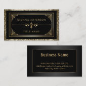 Elegant Black en Gold Glitter Visitekaartje (Voorkant / Achterkant)