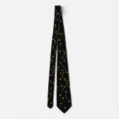 Elegant Black en Gold Golf Pattern Golfer Stropdas (Achterkant)