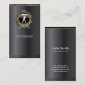 Elegant Black en Gold Golf Visitekaartje (Voorkant / Achterkant)