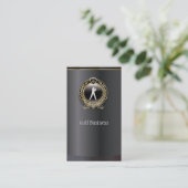 Elegant Black en Gold Golf Visitekaartje (Staand voorkant)