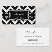 Elegant Black en Gold Grunge Chevron Pattern Visitekaartje (Voorkant / Achterkant)