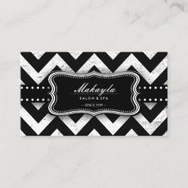 Elegant Black en Gold Grunge Chevron Pattern Visitekaartje