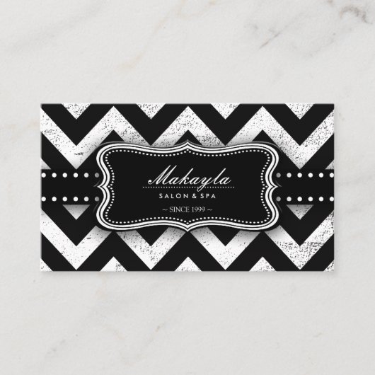 Elegant Black en Gold Grunge Chevron Pattern Visitekaartje (Voorkant)