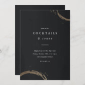 Elegant Black en Gold Happy Hour Kaart (Voorkant / Achterkant)