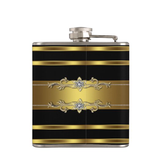 Elegant Black en Gold Heupfles (Achterkant)