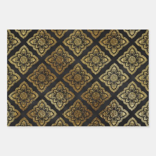 Elegant Black en Gold Inpakpapier Vel (Voorkant)