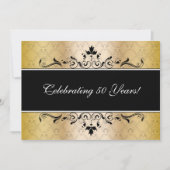 Elegant Black en Gold Invite Kaart (Voorkant)
