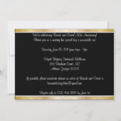 Elegant Black en Gold Invite Kaart (Achterkant)