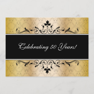 Elegant Black en Gold Invite Kaart
