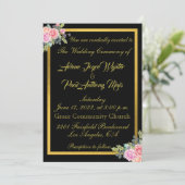 Elegant Black en Gold Kaart (Staand voorkant)