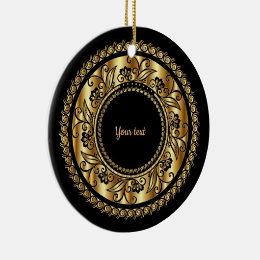 Elegant Black en Gold Keramisch Ornament (Rechts)