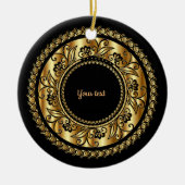 Elegant Black en Gold Keramisch Ornament (Voorkant)