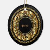 Elegant Black en Gold Keramisch Ornament (Links)