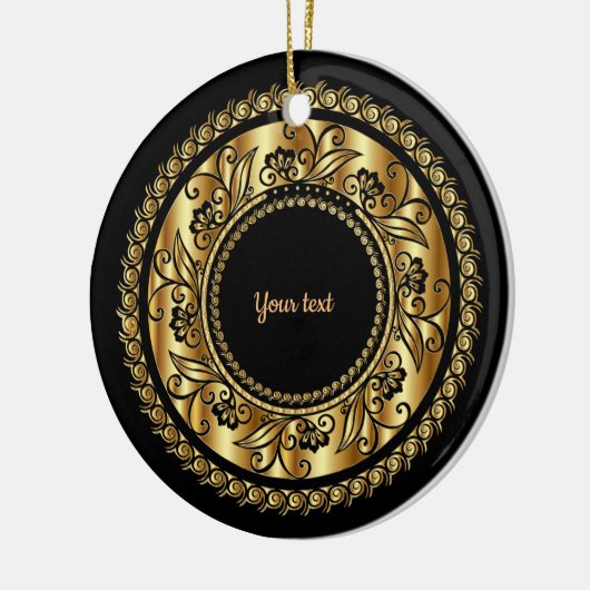 Elegant Black en Gold Keramisch Ornament (Links)
