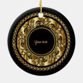 Elegant Black en Gold Keramisch Ornament (Achterkant)