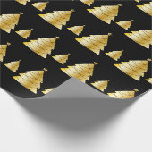 Elegant Black en Gold kerstboom Cadeaupapier (Hoek)