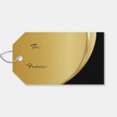 Elegant Black en Gold Kerstmis Cadeaulabel (Achterkant Horizontaal)