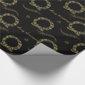Elegant Black en Gold Kerstmis Cadeaupapier (Hoek)