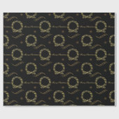 Elegant Black en Gold Kerstmis Cadeaupapier (Vlak)