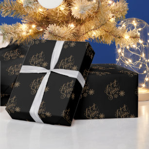 Elegant Black en Gold Kerstmis Cadeaupapier
