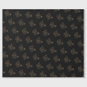Elegant Black en Gold Kerstmis Cadeaupapier (Vlak)