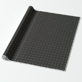 Elegant Black en Gold Kerstpoka Dots Cadeaupapier (Uitgerold)