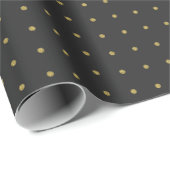 Elegant Black en Gold Kerstpoka Dots Cadeaupapier (Rol Hoek)