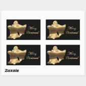 Elegant Black en Gold Kijk met Kerstmis Rechthoekige Sticker (Vel)