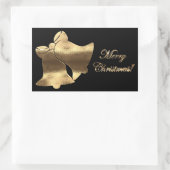 Elegant Black en Gold Kijk met Kerstmis Rechthoekige Sticker (Tas)