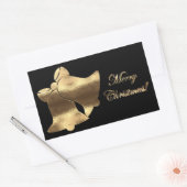 Elegant Black en Gold Kijk met Kerstmis Rechthoekige Sticker (Envelop)