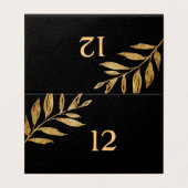 Elegant Black en Gold Leaves Table Card Kaart (Buitenkant ongevouwen)