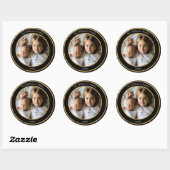 Elegant Black en Gold Lijst - Aangepaste foto Ronde Sticker (Vel)