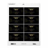 Elegant Black en Gold Logo Serum Labels (Full Sheet)
