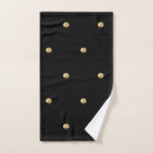 Elegant Black en Gold look Polka Dots Pattern Bad Handdoek (Handdoek)